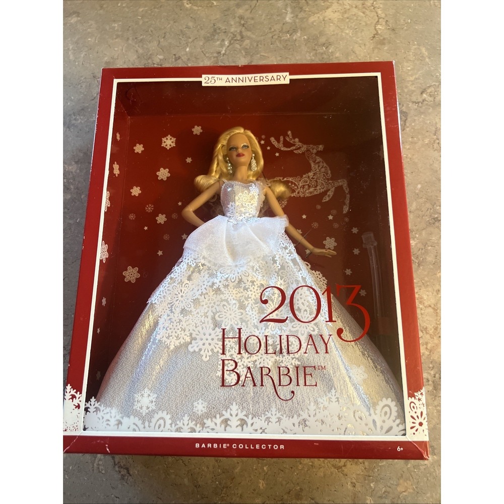 2013 Holiday Blonde Barbie 25th Anniversary Mattel